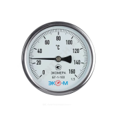 Термометр биметаллический осевой Дк100 L=100мм 160С БТ-1-100 ЭКОМЕРА БТ-1-100-160С-L100