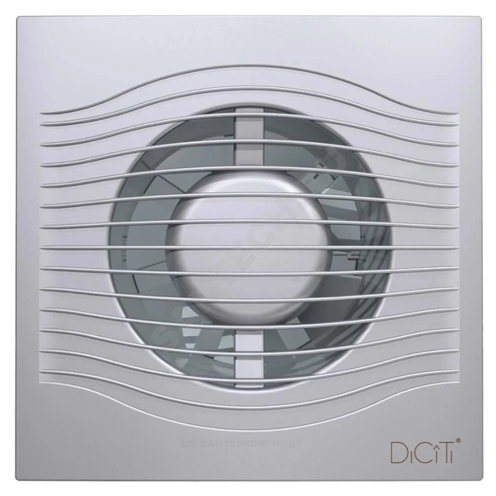 Вентилятор накладной пластик D100 с обратным клапаном Gray metal DICITI SLIM 4C