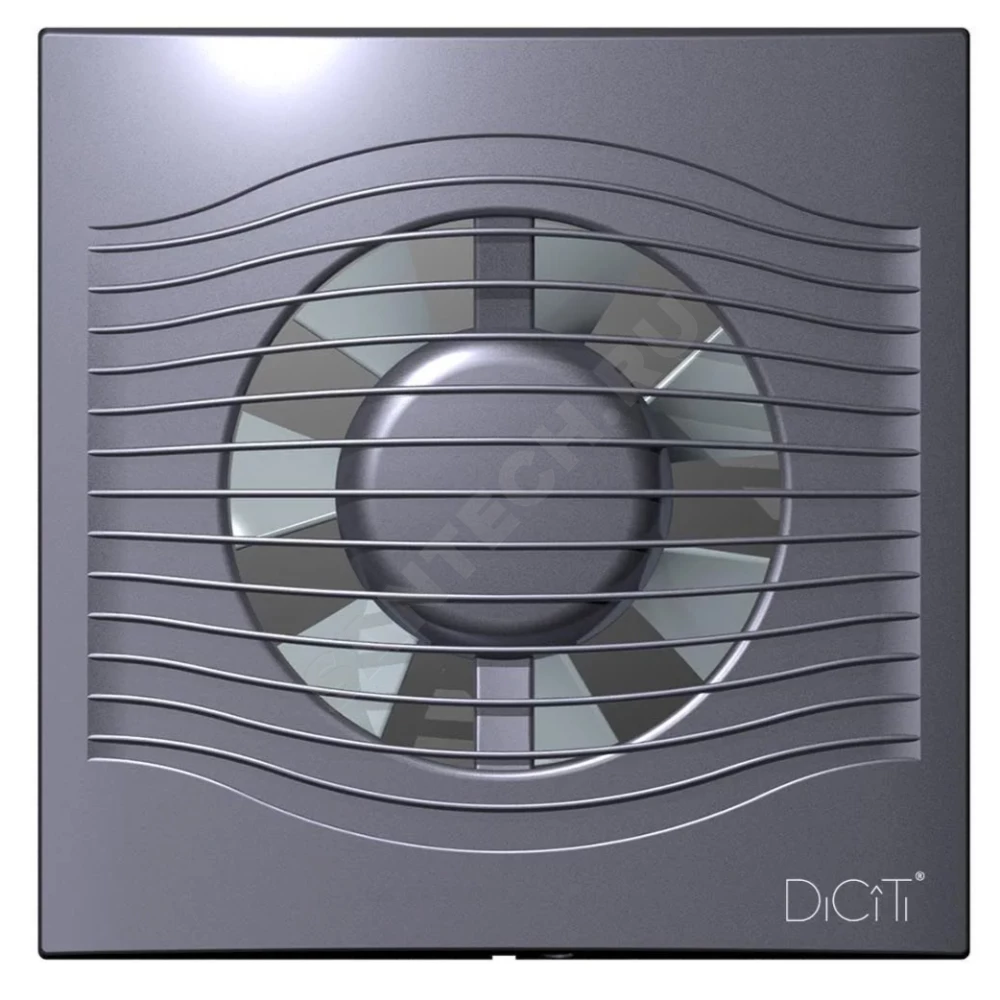 Вентилятор накладной пластик D100 с обратным клапаном Dark gray metal DICITI SLIM 4C