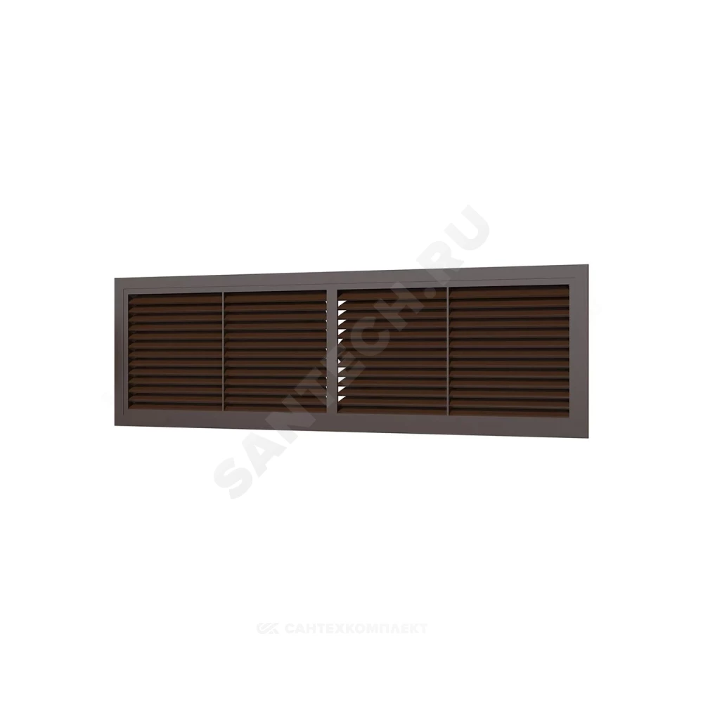Решетка вентиляционная пластик 455х133 переточная коричневая Эра 4513РП кор