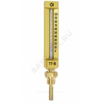 Термометр жидкостной виброустойчивый прямой L=150мм G1/2" 100С ТТ-В-150 150/100 Росма TT-B-150/100. П11 G1/2 (0-100C) (00000002827)