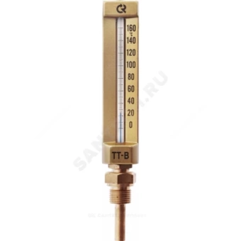 Термометр жидкостной виброустойчивый прямой L=150мм G1/2" 200С ТТ-В-150 150/150 Росма 00000033325