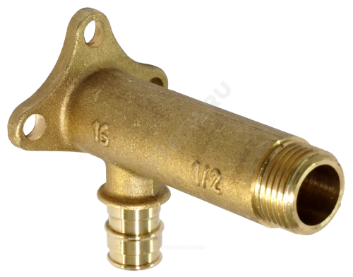 Водорозетка для PE-X труб радиальная латунь Дн 16х1/2" ВР L=83мм с фланцем РОС