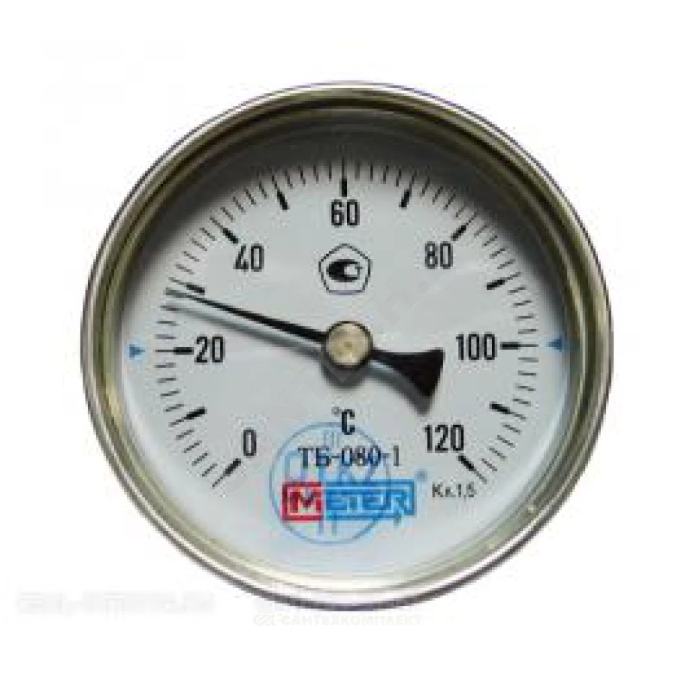 Термометр биметаллический осевой Дк80 120С L=40мм G1/2" ТБ80 Метер