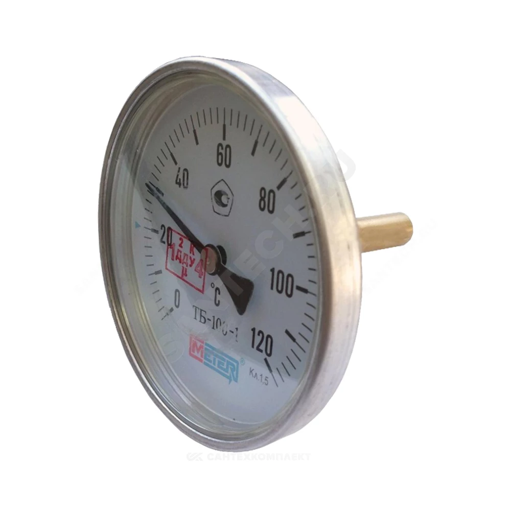 Термометр биметаллический осевой Дк100 120С L=160мм G1/2" ТБ100 Метер