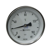 Термометр биметаллический осевой Дк100 L=100мм G1/2" 160С ТБП-Т НПО ЮМАС