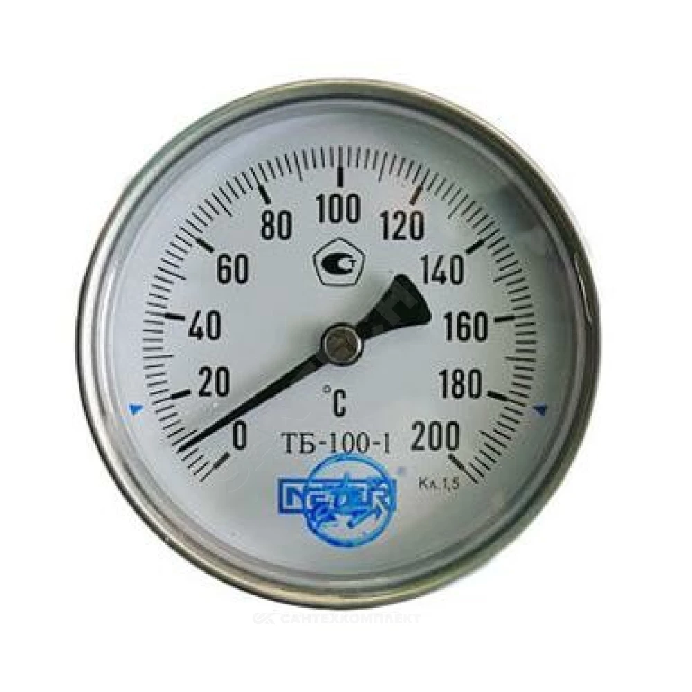 Термометр биметаллический осевой Дк100 160С L=100мм G1/2" ТБ100 Метер