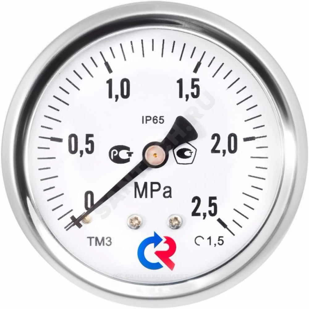 Манометр гидрозаполненный ТМ-320Т.20 осевой Дк63мм 0-4 МПа кл.1,5 G1/4" силикон Росма 00000031030