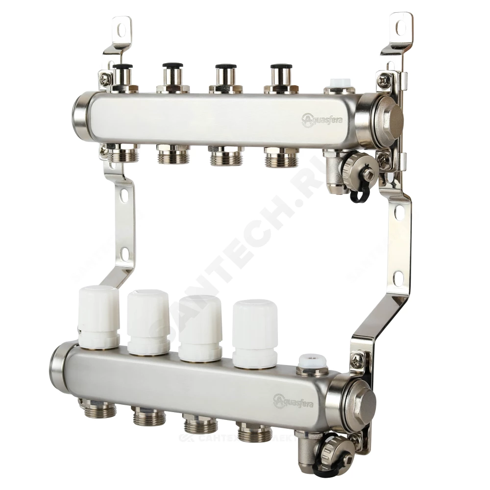 Группа коллекторная нержавеющая сталь 1" ВР/ВР 12 вых 3/4" НР под евроконус 9502 Aquasfera 9502-11
