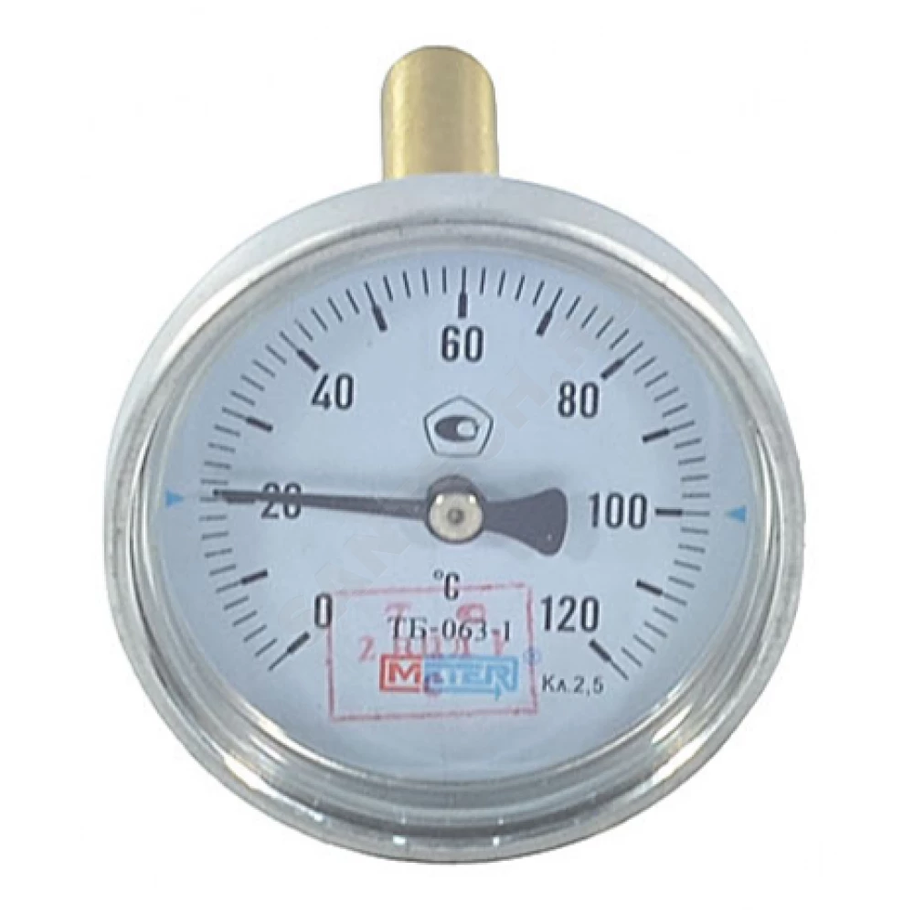 Термометр биметаллический осевой Дк63 120С L=40мм G1/2" ТБ63 Метер