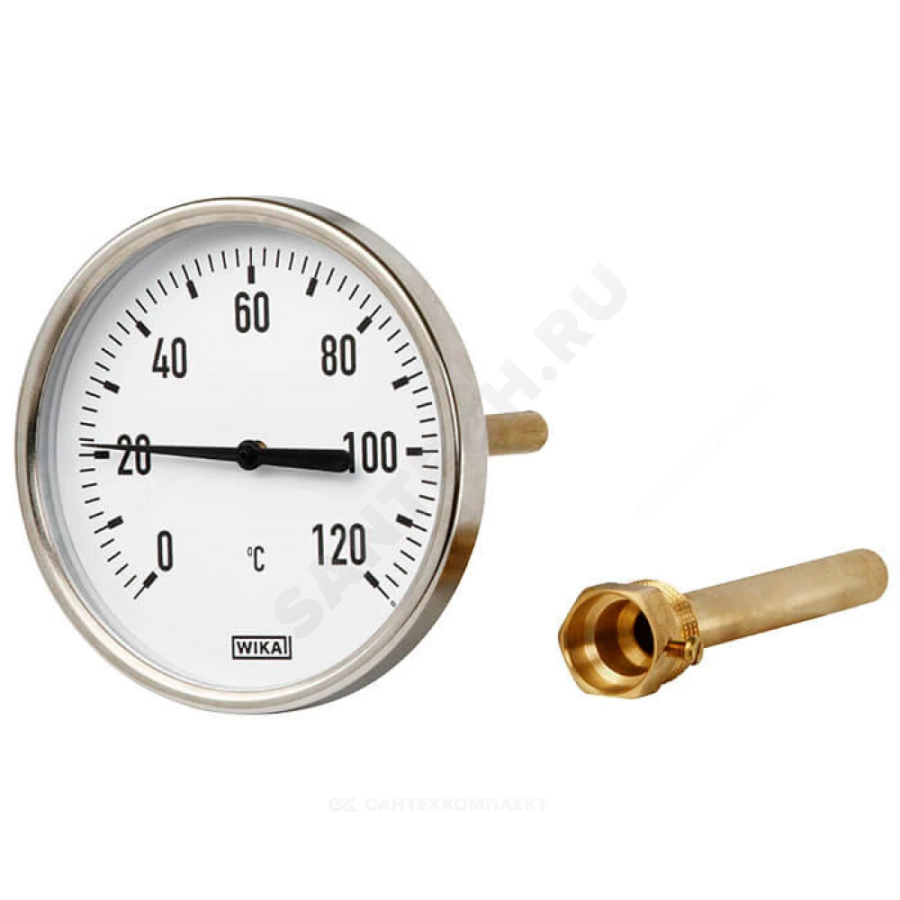 Термометр биметаллический осевой Дк100 -20+60С L=40мм G1/2" A50.10 Wika 36540792