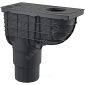 Трап РР ливневой канализации с ловушкой для листвы Дн 110-125 черный вертикальный выпуск Alca Plast AGV4