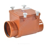Клапан обратный канализационный коричневый Дн 110 б/нап с заслонкой из нерж стали, монтажным лючком HL 710 .