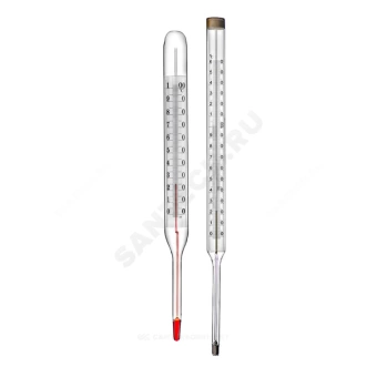 Термометр керосиновый ц.д. 1,0 oC прямой 100С L=66мм ТТЖ 240/66 Термоприбор