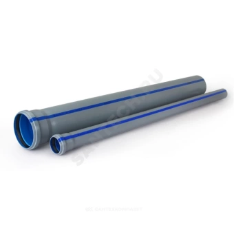 Труба PP-H с раструбом серая/синяя BAIKAL eco Дн 110х2,2 б/нап L=3,0м в/к RTP (РосТурПласт) 32477