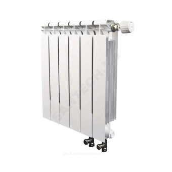Радиатор биметаллический РБС 500/95 (А14) 3 секции Qну=540 Вт с т/клапаном Danfoss ниж/п лев RAL 9010 (белый) Сантехпром