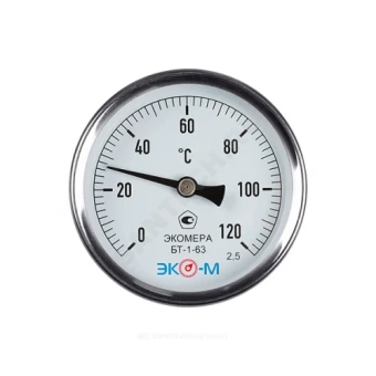 Термометр биметаллический осевой Дк63 L=60мм 120С БТ-1-63 ЭКОМЕРА